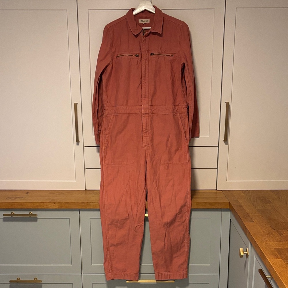 Madewell Pink Jumpsuit with Zipper Details
